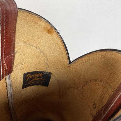 Vintage Tony Lama Chocolate Cow Cowboy Boots | Gold Label | Men’s 11 D