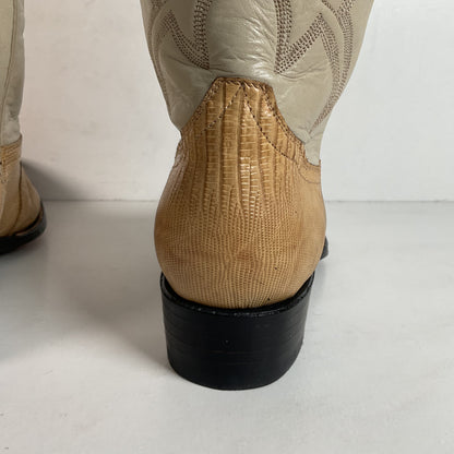 Silvertown Blonde Lizard Cowgirl Boots | Men’s 7.5 C | Women’s 8.5