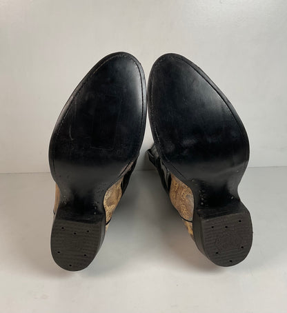 Vintage Tony Lama Natural Lizard Cowboy Boots 8.5 D USA Made