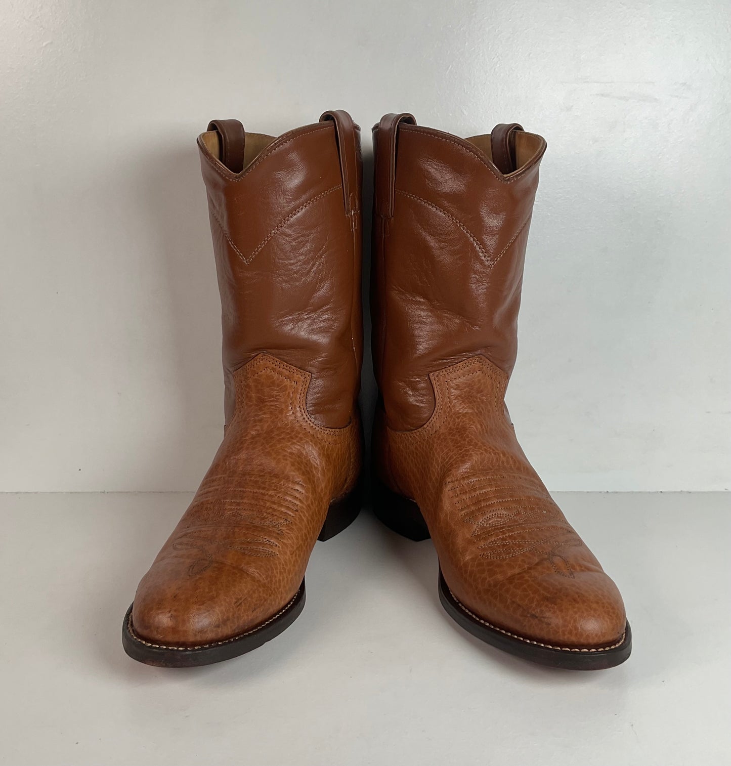 Vintage J. Chisholm Bullhide Roper Boots 9 D USA Made Original Box