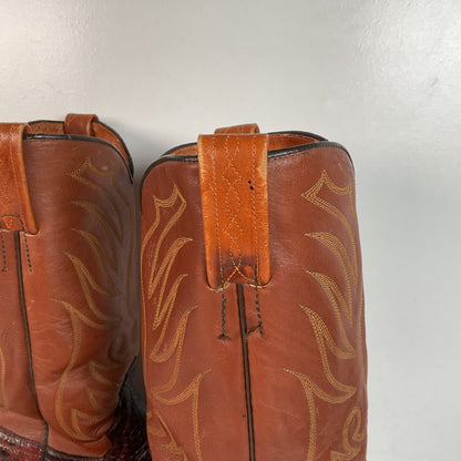 Vintage W.B. Masterson Wrangler Cowboy Boots 12 B (Narrow) Dress Lizard Cut