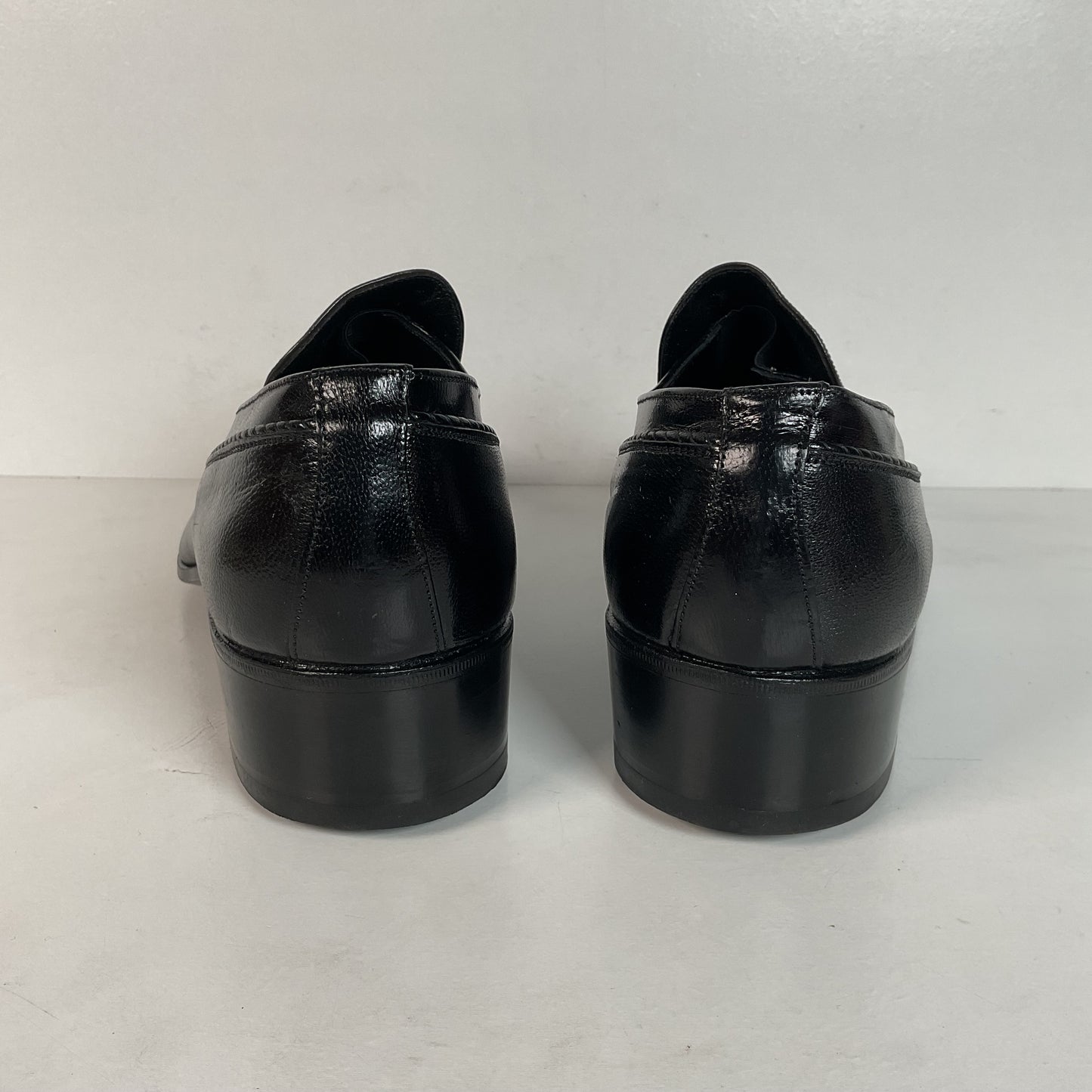 Vintage Florsheim Designer Collection | Apron Toe Loafers | 1970s | Black | 12 B
