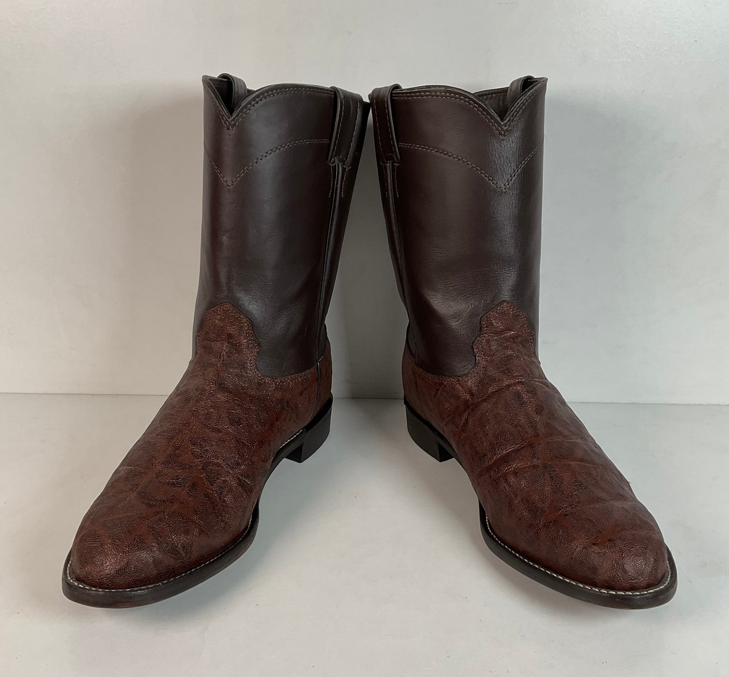 Vintage Larry Mahan Elephant Roper Cowboy Boots 10.5 E Exotic