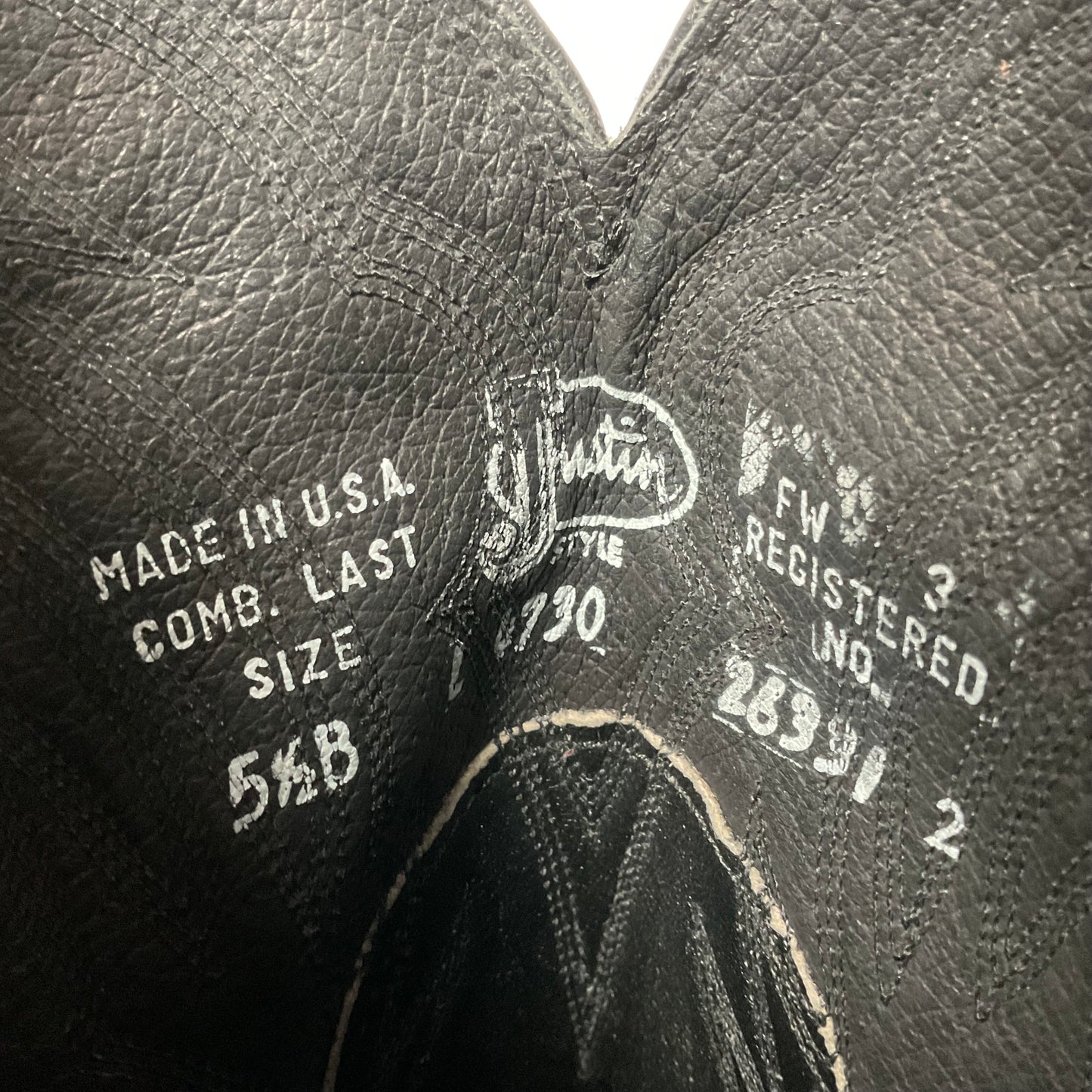 Vintage Justin Suede Cowgirl Boots | USA Made | Rough Out | Black | 5.5 B