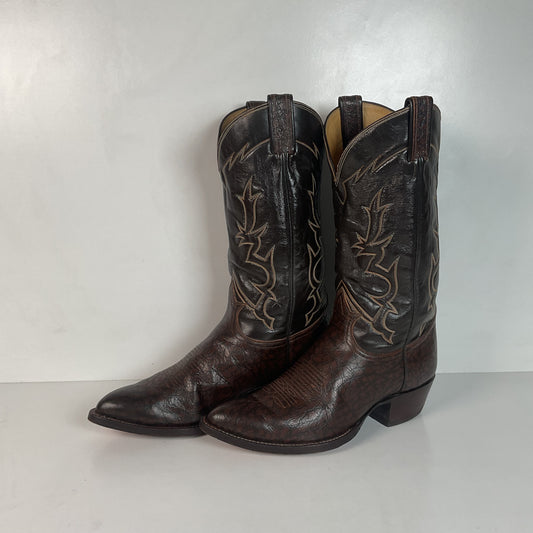 Vintage Tony Lama Exotic Caribou Cowboy Boots 9 EEE Gold Label