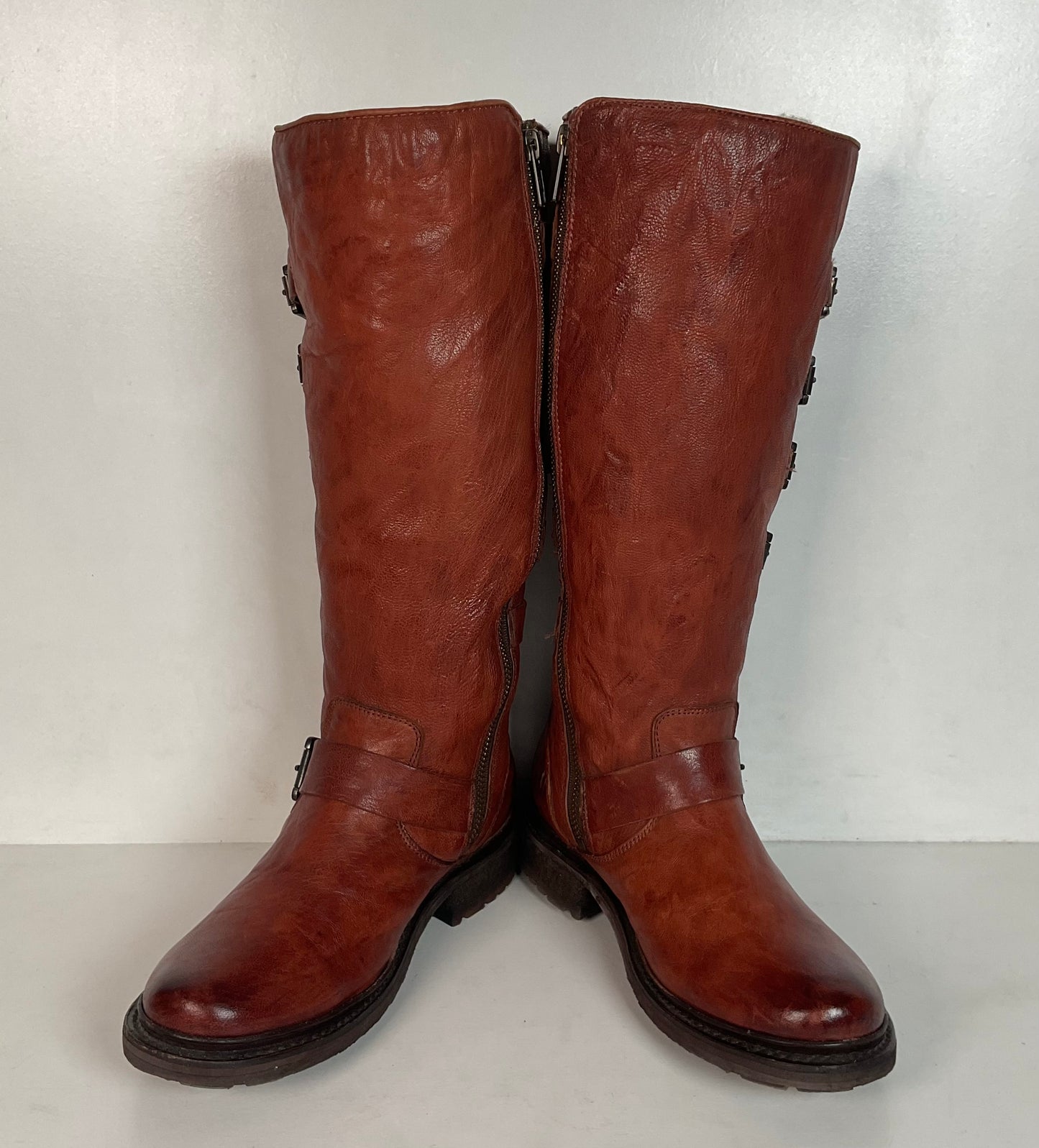 Frye Women’s 14.5” Valerie Shearling Sherpa Harness Boots 6 B Winter