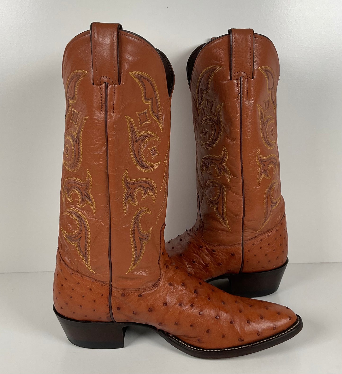 Justin Full Ostrich Quill Cowboy Boots | Exotic | USA Made | Men’s 10 D