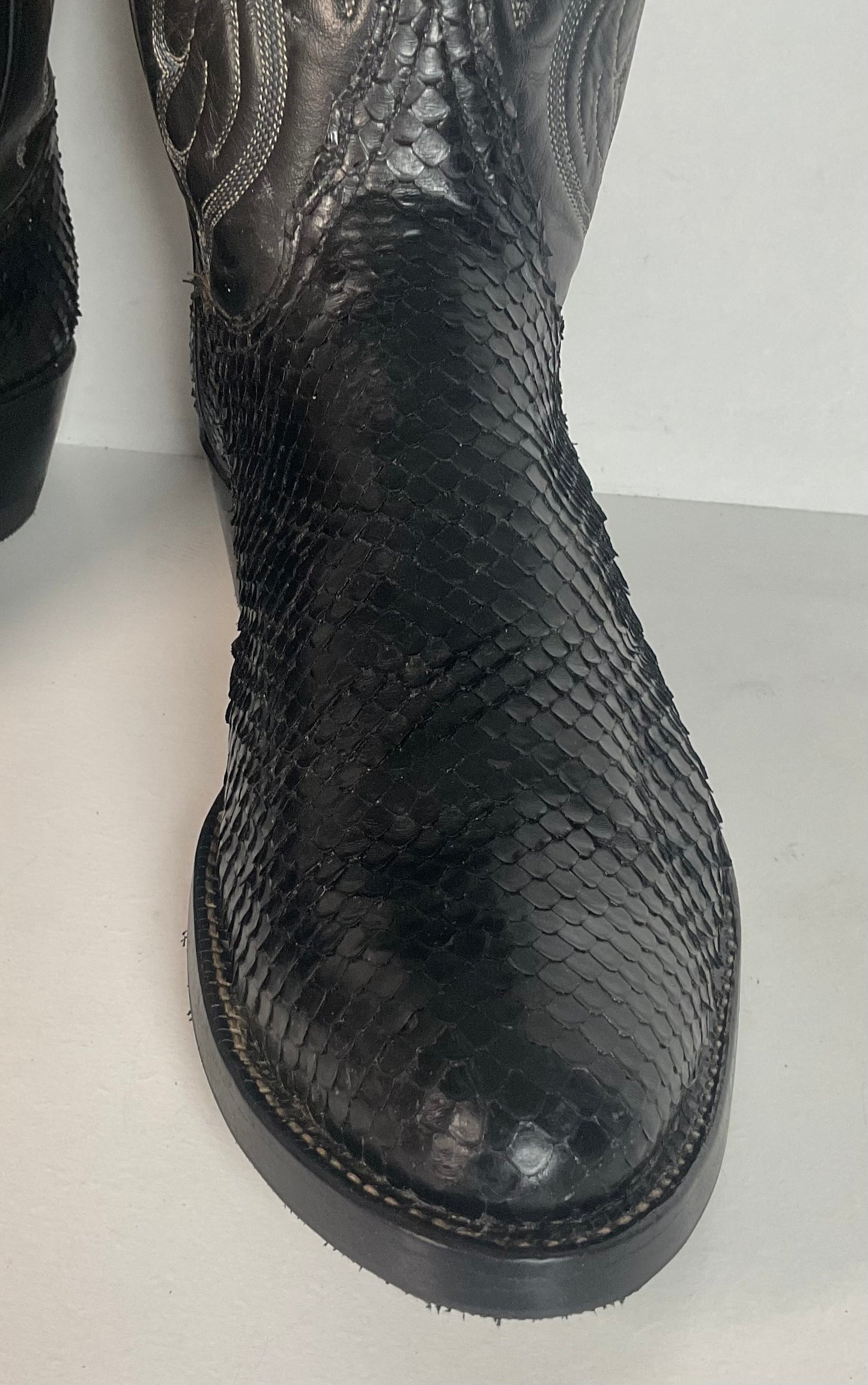 Vintage Tony Lama Anaconda Cowboy Boots | Snakeskin | Gold Label | Exotic | 9 D