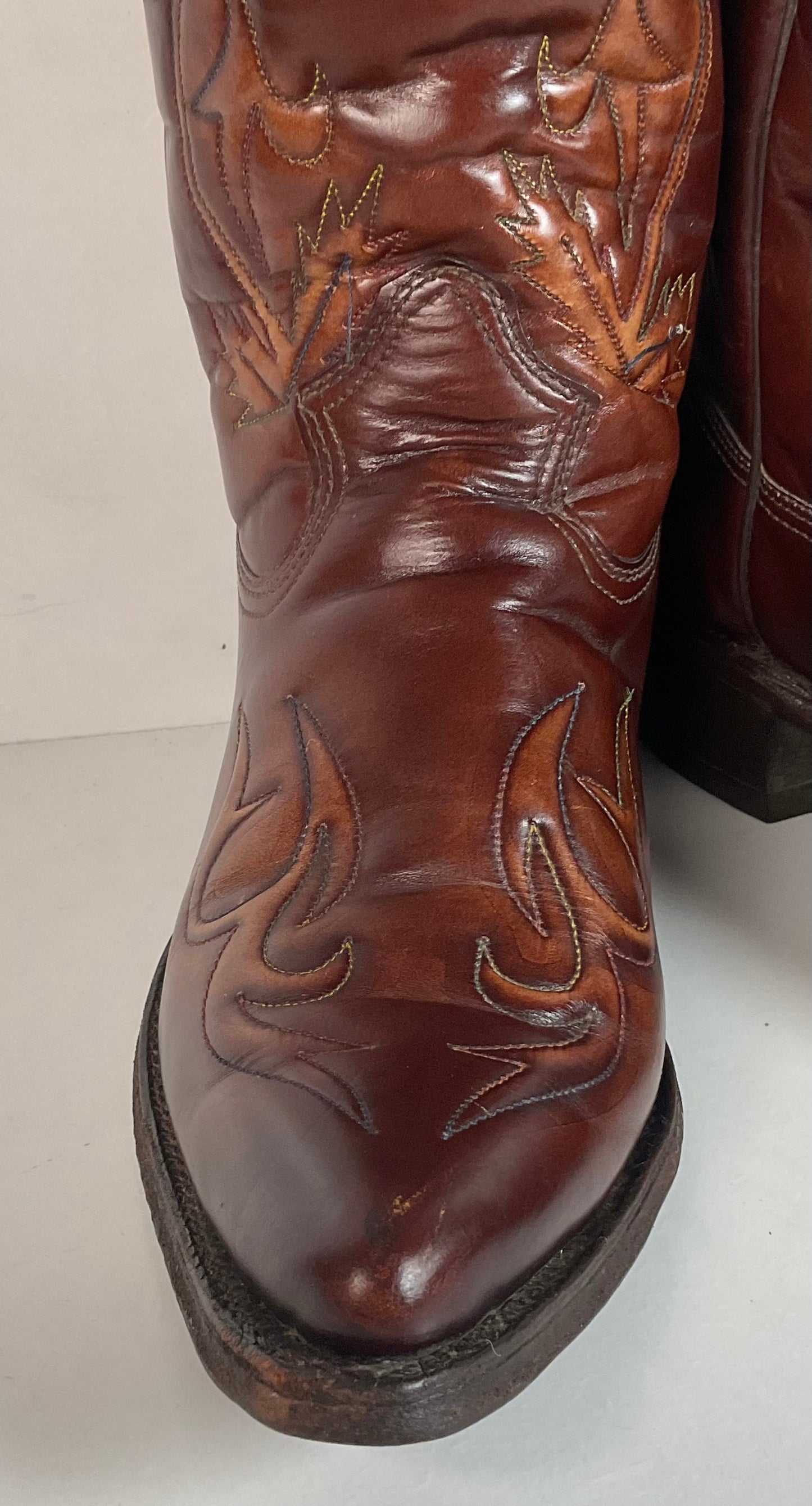 Vintage Texas Brand Thunderbid Cowboy Boots 9.5 D Rising Pheonix USA Made