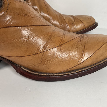Vintage Eel Skin Cowboy Boots | Exotic | Butterscotch | Narrow | Men’s 11.5 B