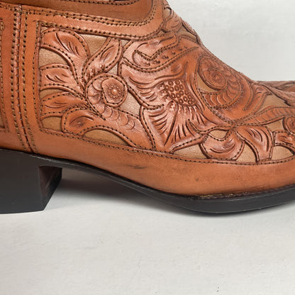Cock of The Walk Cowboy Boots 12.5 Hand Tooled Carrie Cameron Designs