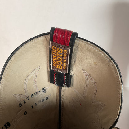 Vintage Hondo Shark Skin Cowgirl Boots 7.5 B Exotic Cherry Red