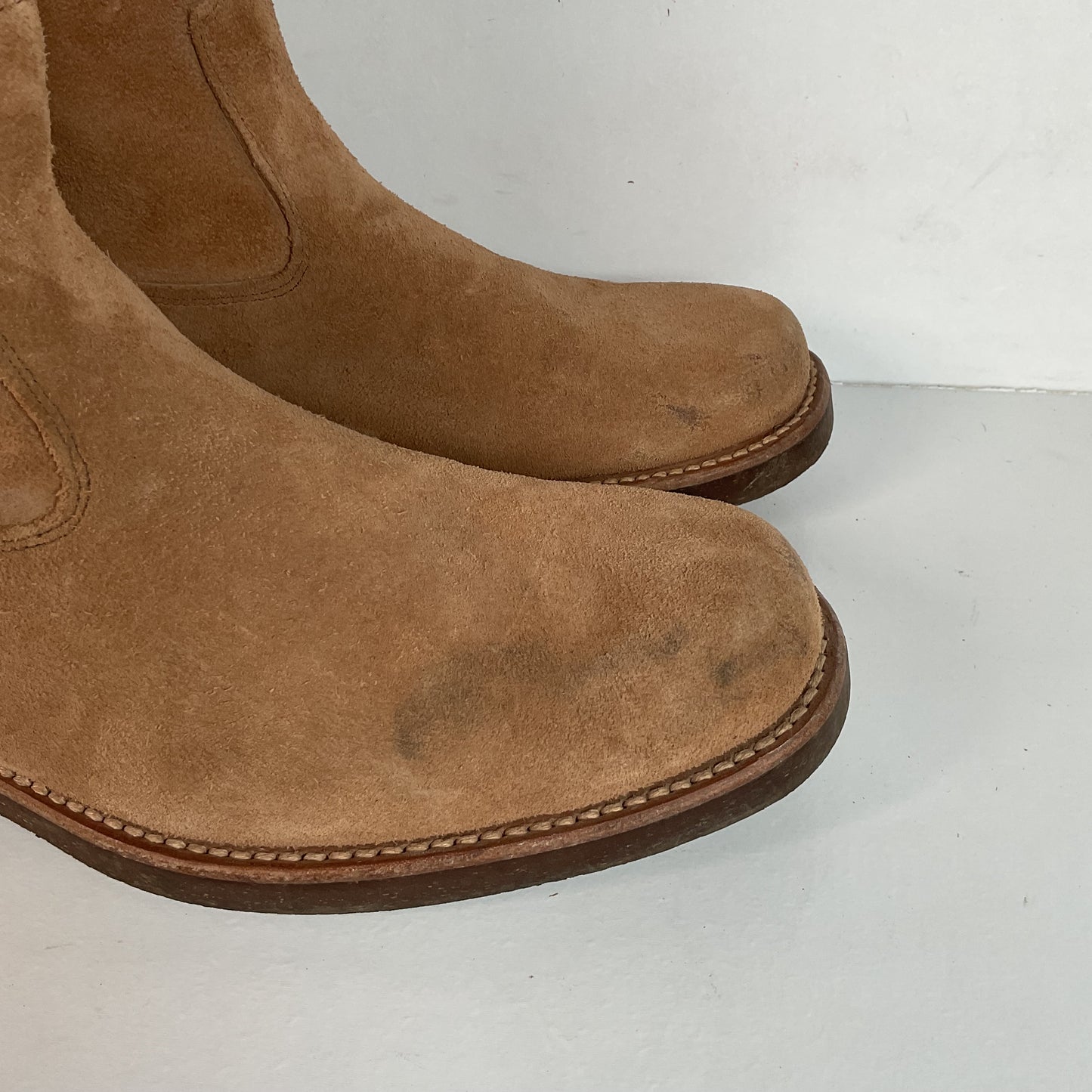 Vintage Sears Roebuck Suede Wellington Boots 8 D Wearmaster Motorcycle