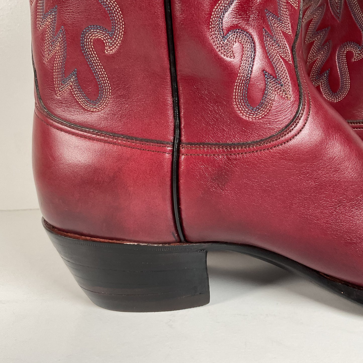 Vintage Lucchese San Antonio Cowboy Boots | Burgundy | Men’s 9 D