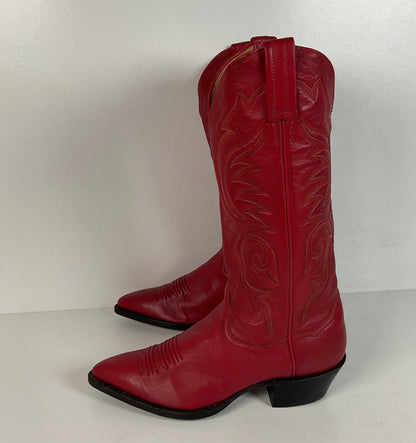 Vintage Sanders Cowgirl Boots | Ruby Red | Women’s 6.5 B