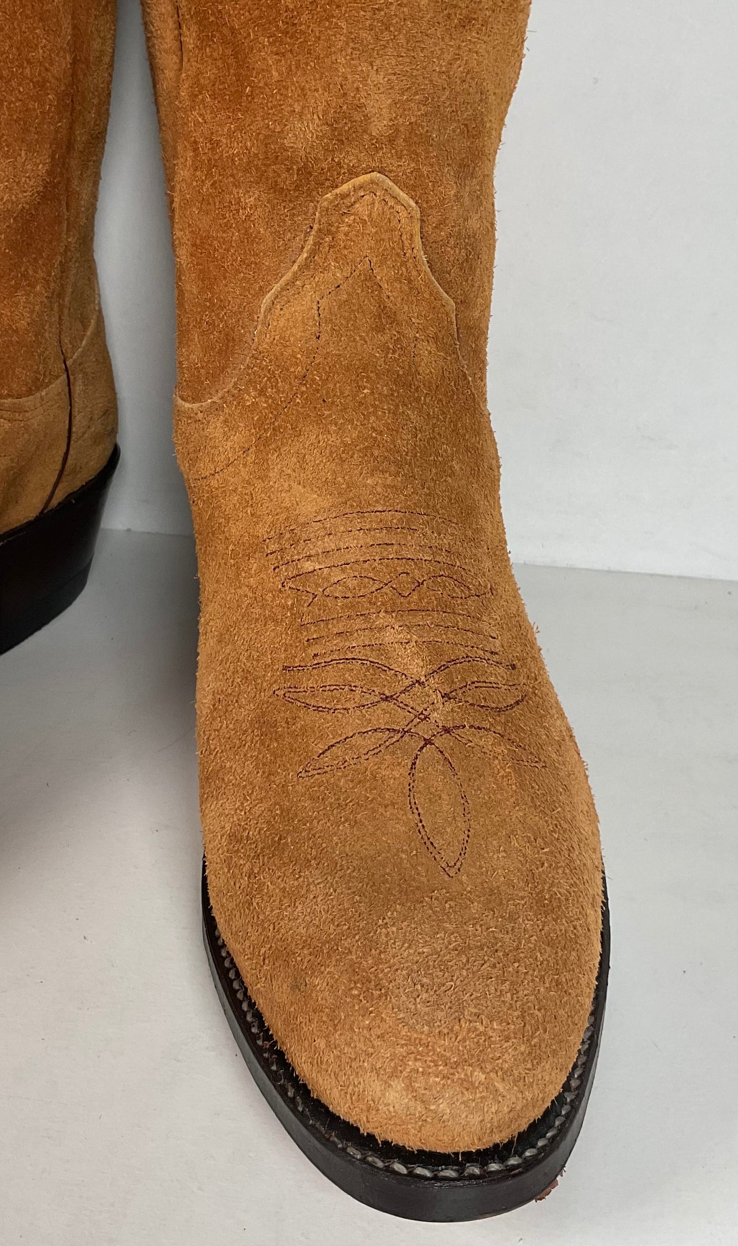 Olathe Full Rough Out Suede Cowboy Boots | USA Made | Men’s 9 B | Women’s 10