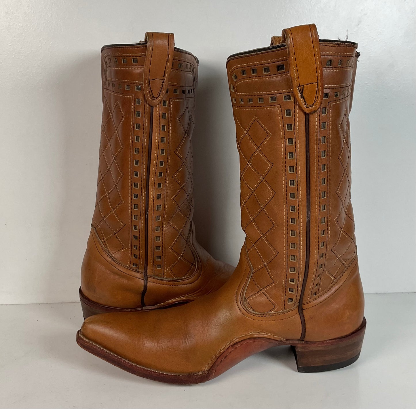 Vintage Patchwork Cowboy Boots | Quilted | 1960s-1970s | Men’s 10 E