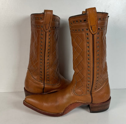 Vintage Patchwork Cowboy Boots | Quilted | 1960s-1970s | Men’s 10 E