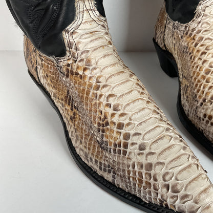 Vintage Abilene Python Cowgirl Boots | USA Made | Off White | Women’s 8.5 M