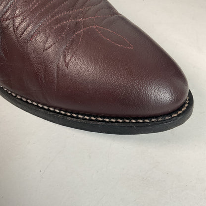 Vintage Nocona Burgundy Boar Cowboy Boots 10.5 D USA Made Wild Pig Skin