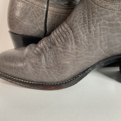 Vintage J. Chisholm Bullhide Cowboy Boots | Grey | USA Made | 10.5 D