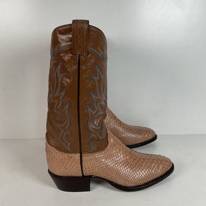 Vintage Tony Lama Python Cowboy Boots | Snakeskin | Gold Label | 10.5 D