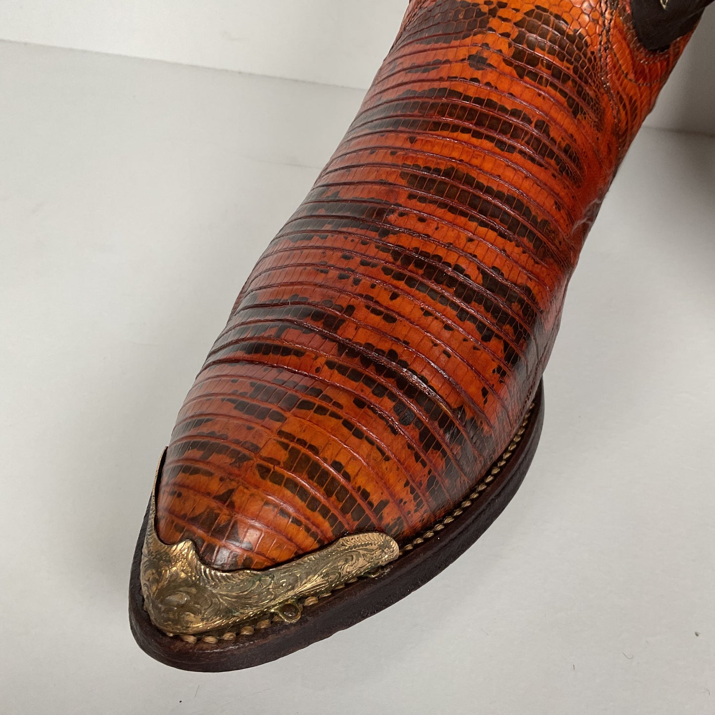 Vintage Dan Post Teju Lizard Cowboy Boots | Natural Cut | USA Made | Men’s 8.5 B