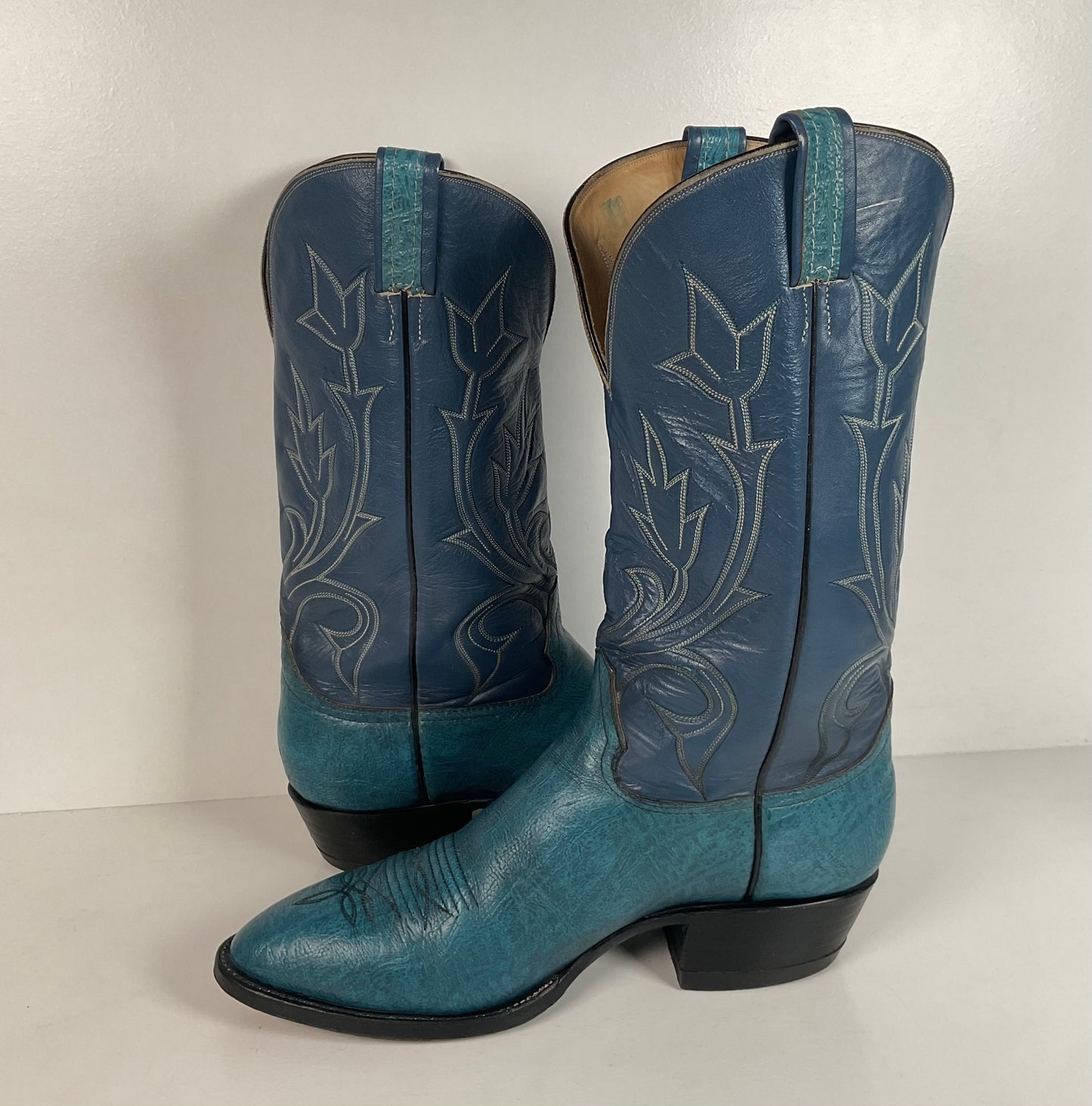 Vintage Hondo Antelope Cowboy Boots | Exotic | Powder Blue | Men’s 11 D