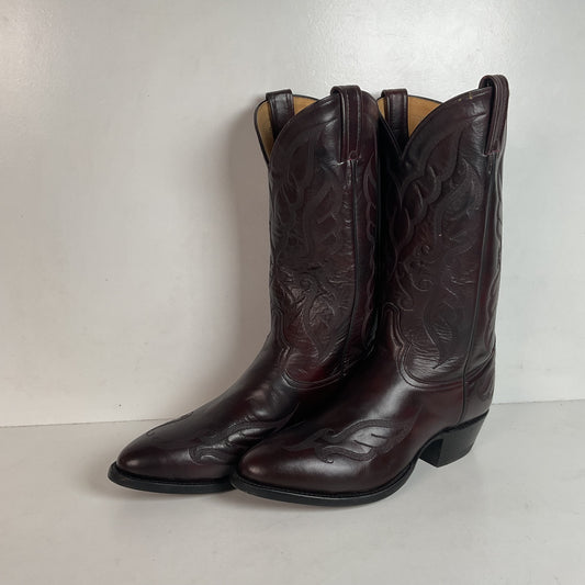 Vintage Tony Lama Cowboy Boots Men’s 9.5 D Black Cherry