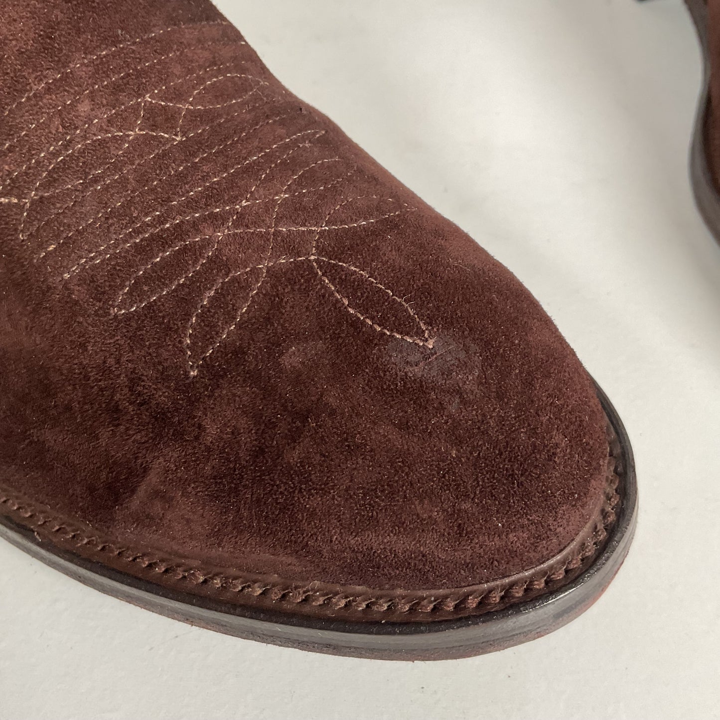 Vintage Nocona Pig Skin Suede Cowboy Boots | USA Made | Men’s 9.5 EE