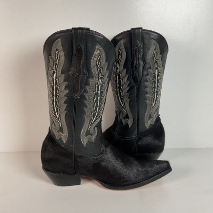 Pony Hair on Cowhide Cowgirl Boots | Black | Women’s 7.5