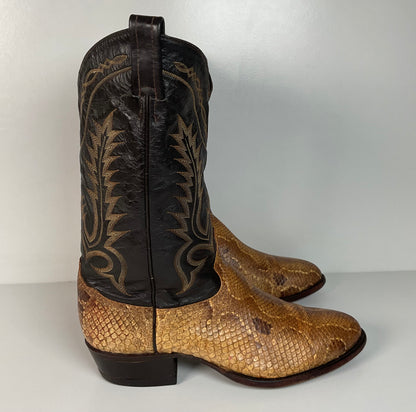 Vintage Tony Lama Boa Snake Cowboy Boots | Exotic | USA Made | Men’s 12 D