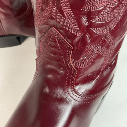 Vintage Nocona Legacy Cowboy Boots 9.5 E Burgundy Calf USA Made