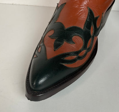 Vintage Caboots Wingtip Cowboy Boots | Tooled Inlays | Men’s 8 | Women’s 9