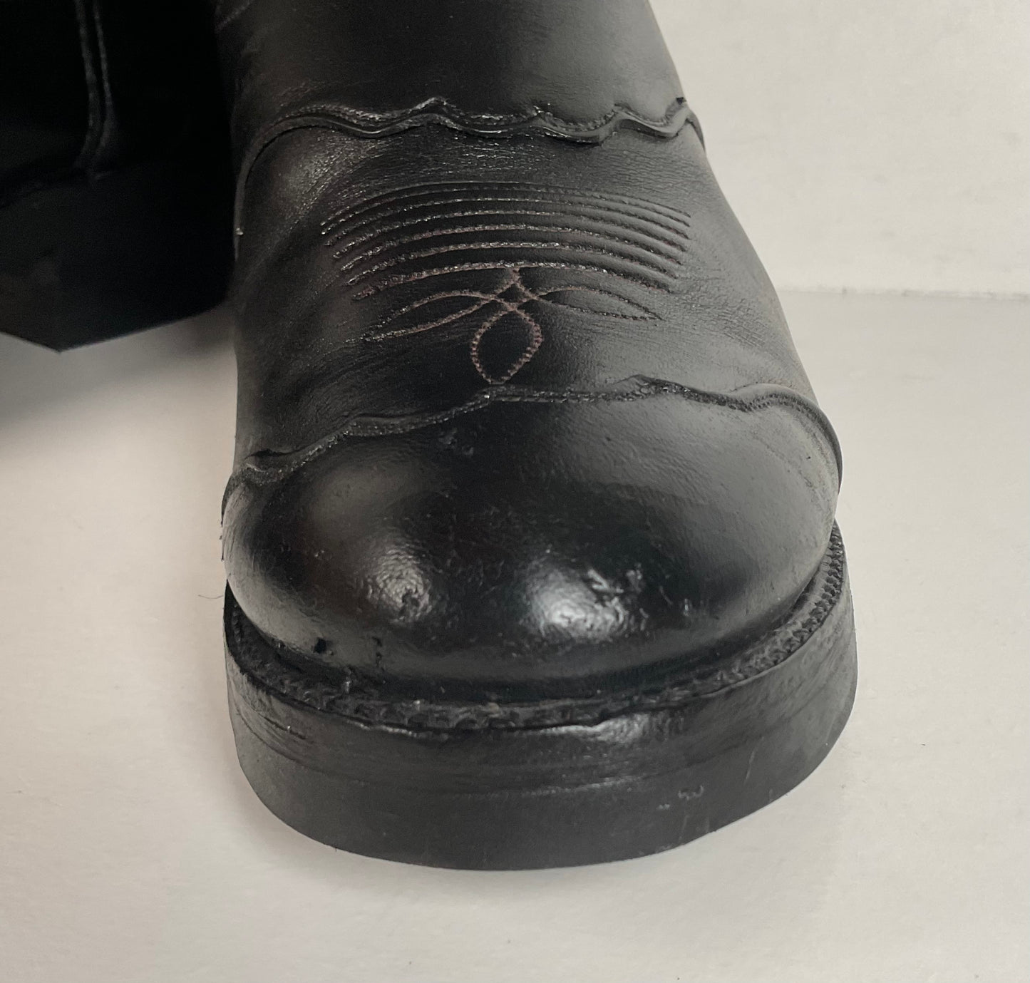 Olathe Tall Buckaroo Boots | Black | Thick Hide | USA Made | Men’s 9.5 D