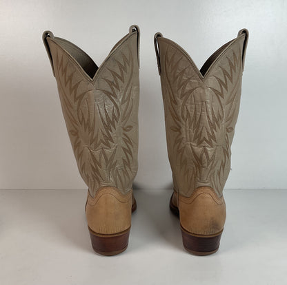Vintage Dan Post Monitor Lizard Cowboy Boots | Golden Spur Collection | Blonde | 10 D