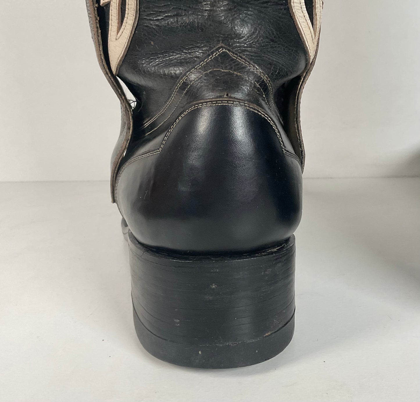 Vintage Thunderbird Cowboy Boots | Tooled Inlays | Mule Ear | 1960s | Men’s 9