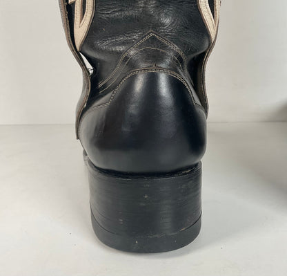 Vintage Thunderbird Cowboy Boots | Tooled Inlays | Mule Ear | 1960s | Men’s 9