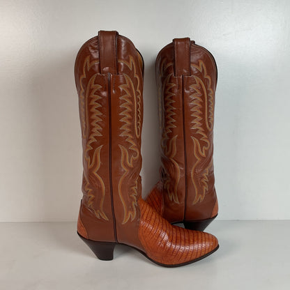 Vintage Justin Teju Lizard Cowgirl Boots | USA Made | Women’s 8 B