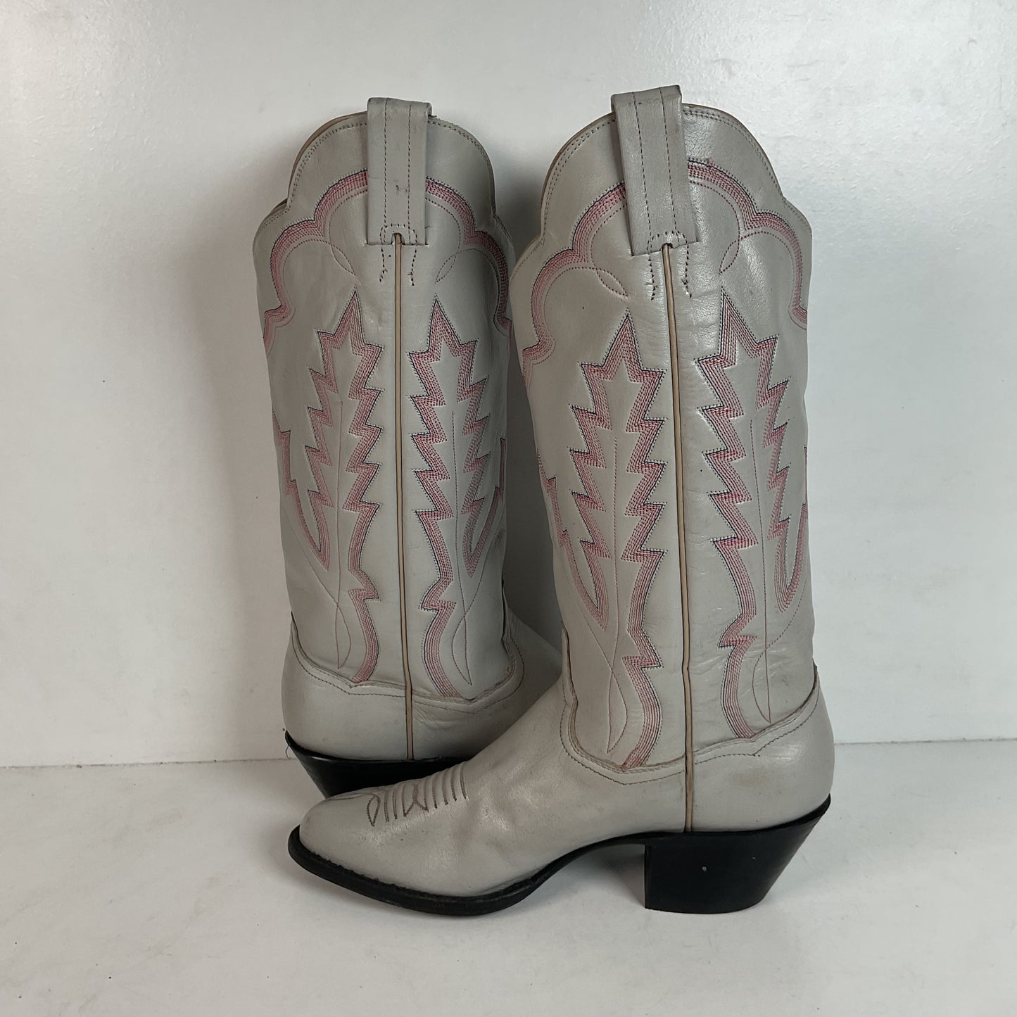 Vintage Panhandle Slim Taupe Cowgirl Boots 7 B Hand Crafted