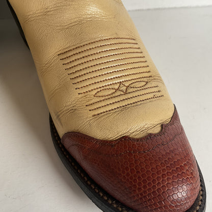 Vintage Tony Lama Urban Cowboy Boots | Lizard Wingtip | Gold Label | Men’s 9 B