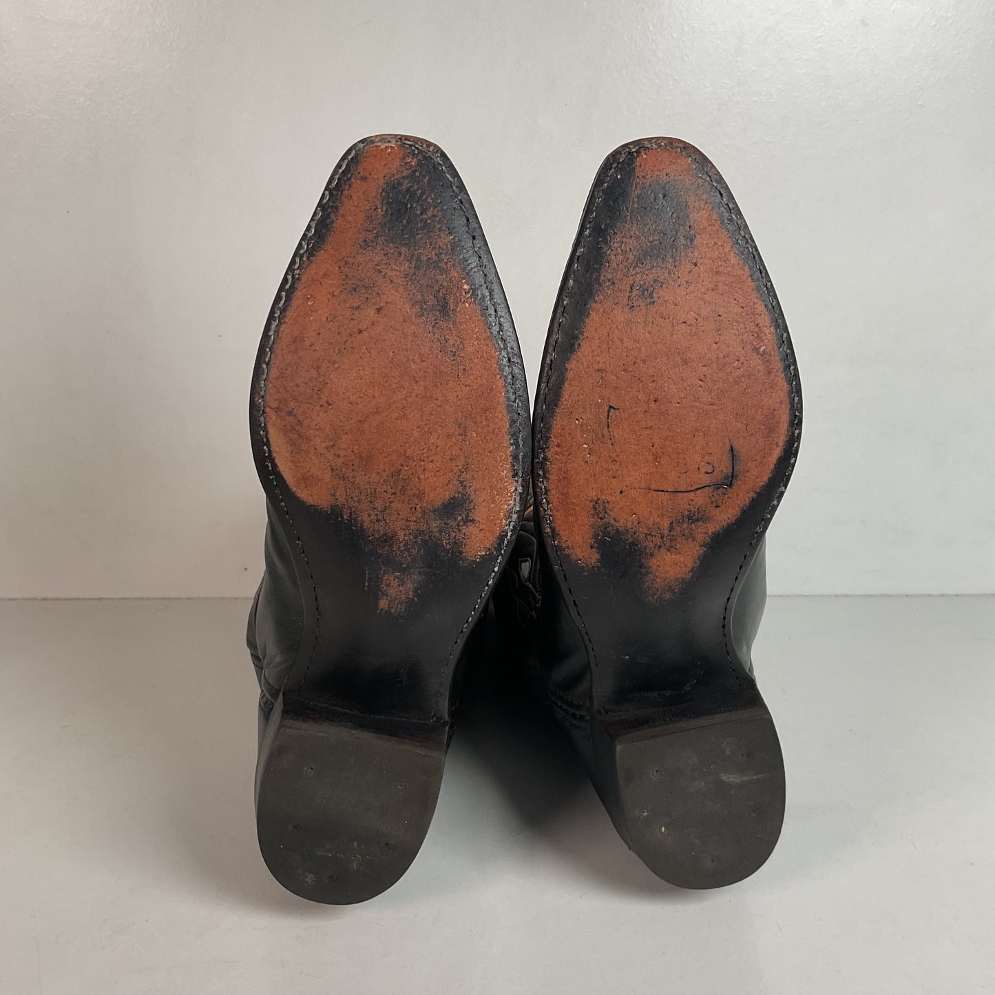 Acme Pee Wee Cowgirl Boots 10 M Tooled Tulip Inlay