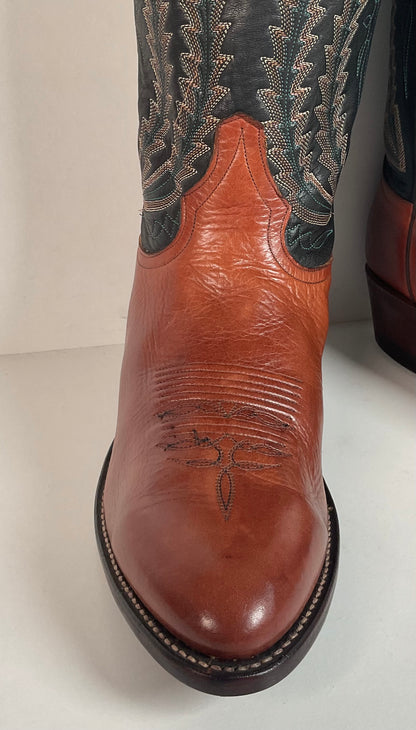 Vintage Larry Mahan Cowboy Boots | Chocolate Cow | USA Made | Men’s 9 D
