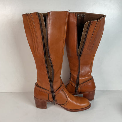 Vintage Women’s Dexter Chunky Harness Boots 11 M USA Made Campus