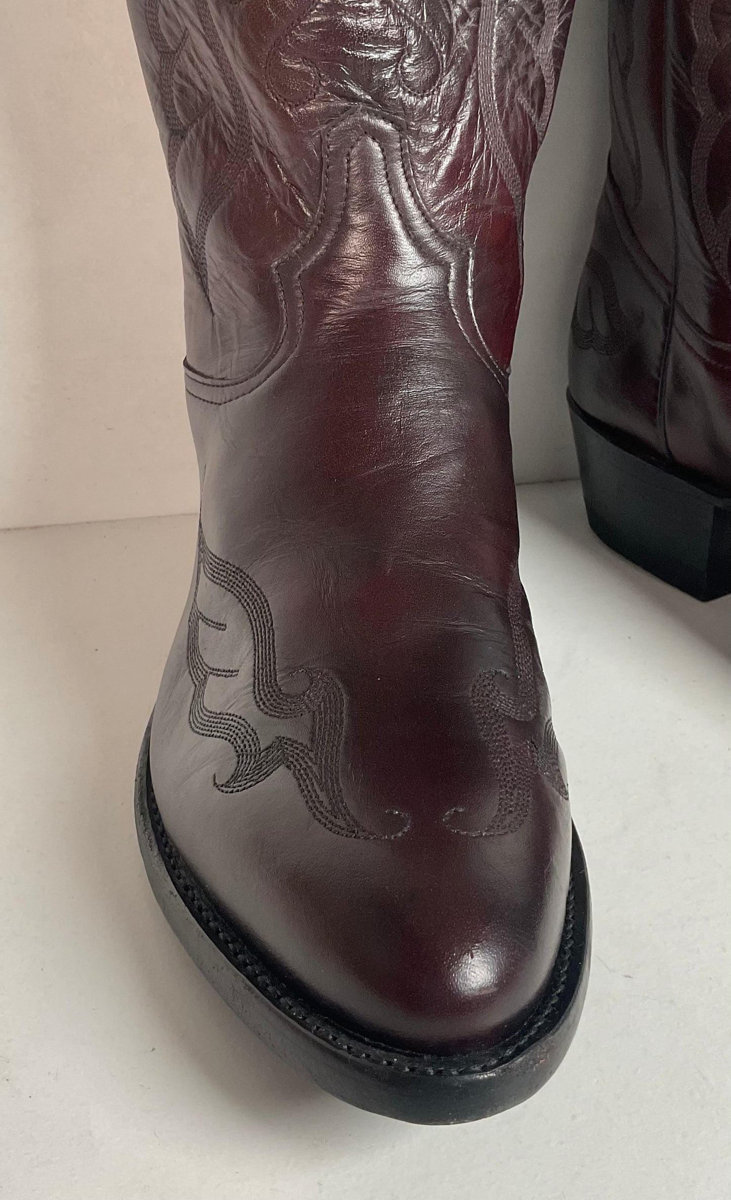 Vintage Tony Lama Cowboy Boots Men’s 9.5 D Black Cherry