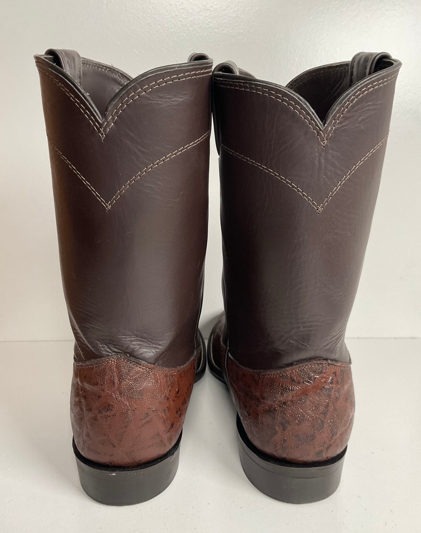 Vintage Larry Mahan Elephant Roper Cowboy Boots 10.5 E Exotic