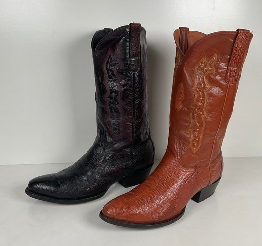 Vintage Longhorn Ostrich Leg Cowboy Boots | Exotic | Set of (2) | Men’s 13 D