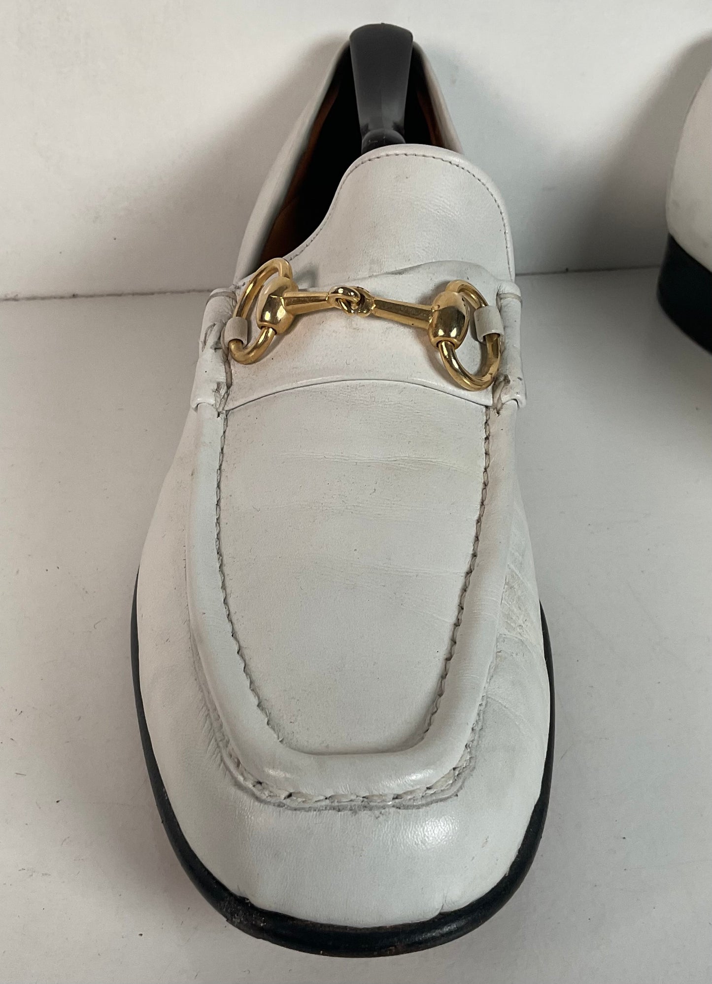 Vintage Johnston Murphy Aristocraft White Moccasin Loafers 10.5 Narrow USA Made