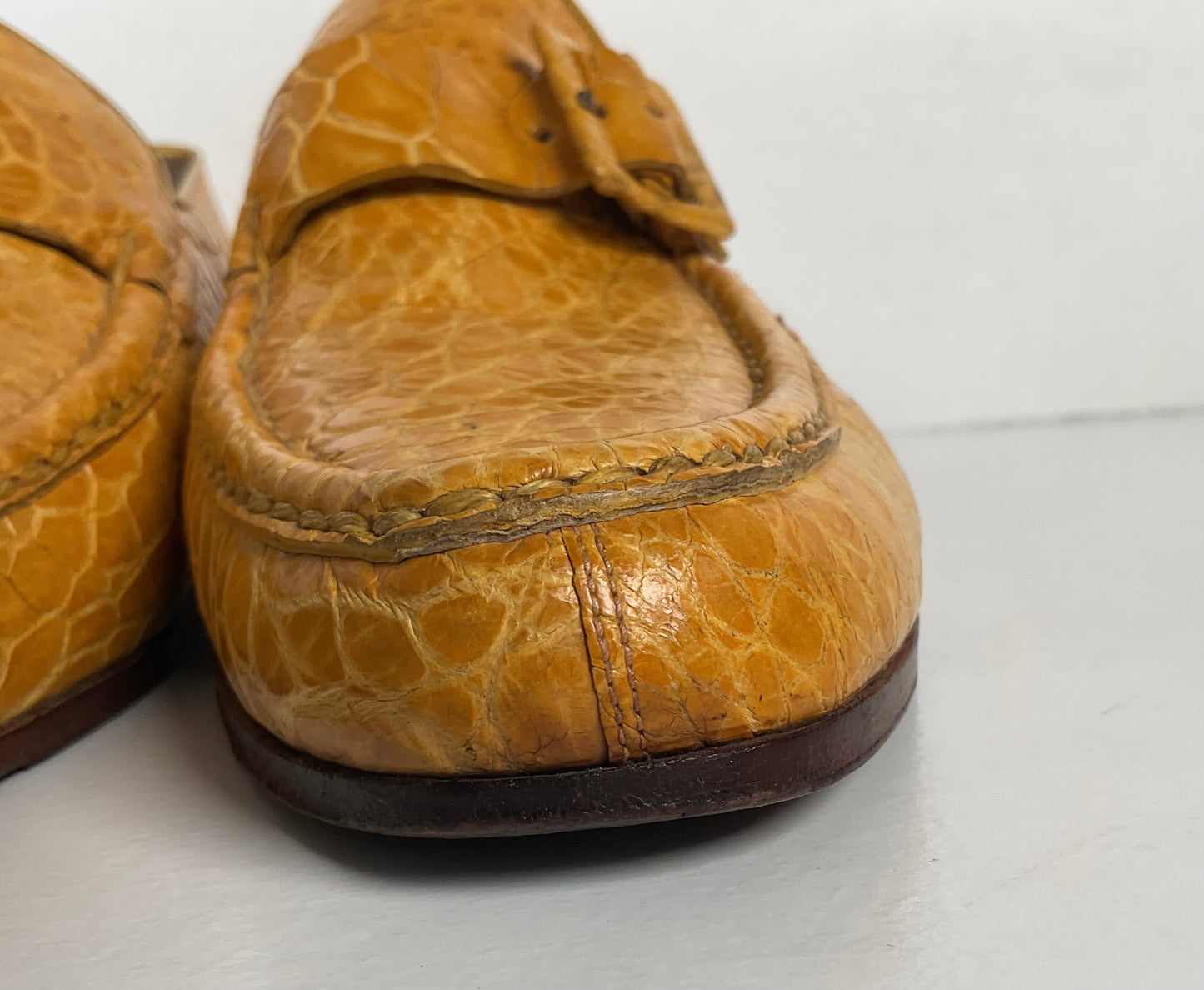 Vintage Sea Turtle Loafers | Monk Strap | Yellow | Men’s 7 D