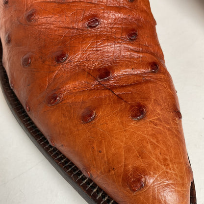 Custom Full Ostrich Quill Cowboy Boots 10 Wide Exotic Mule Ear